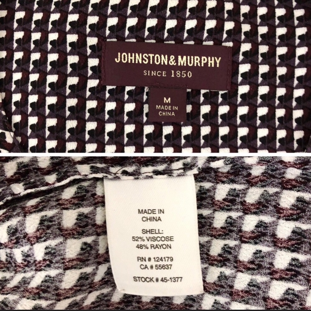 JOHNSTON & MURPHY Print Pop Over Shirt Dress M EUC - Picture 6 of 7